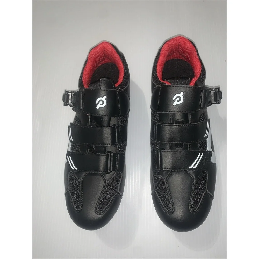 Peloton Cycling Bike Shoes Unisex EU 41 US MEN/8 WOMEN/10‎ Black White W/ Cleats